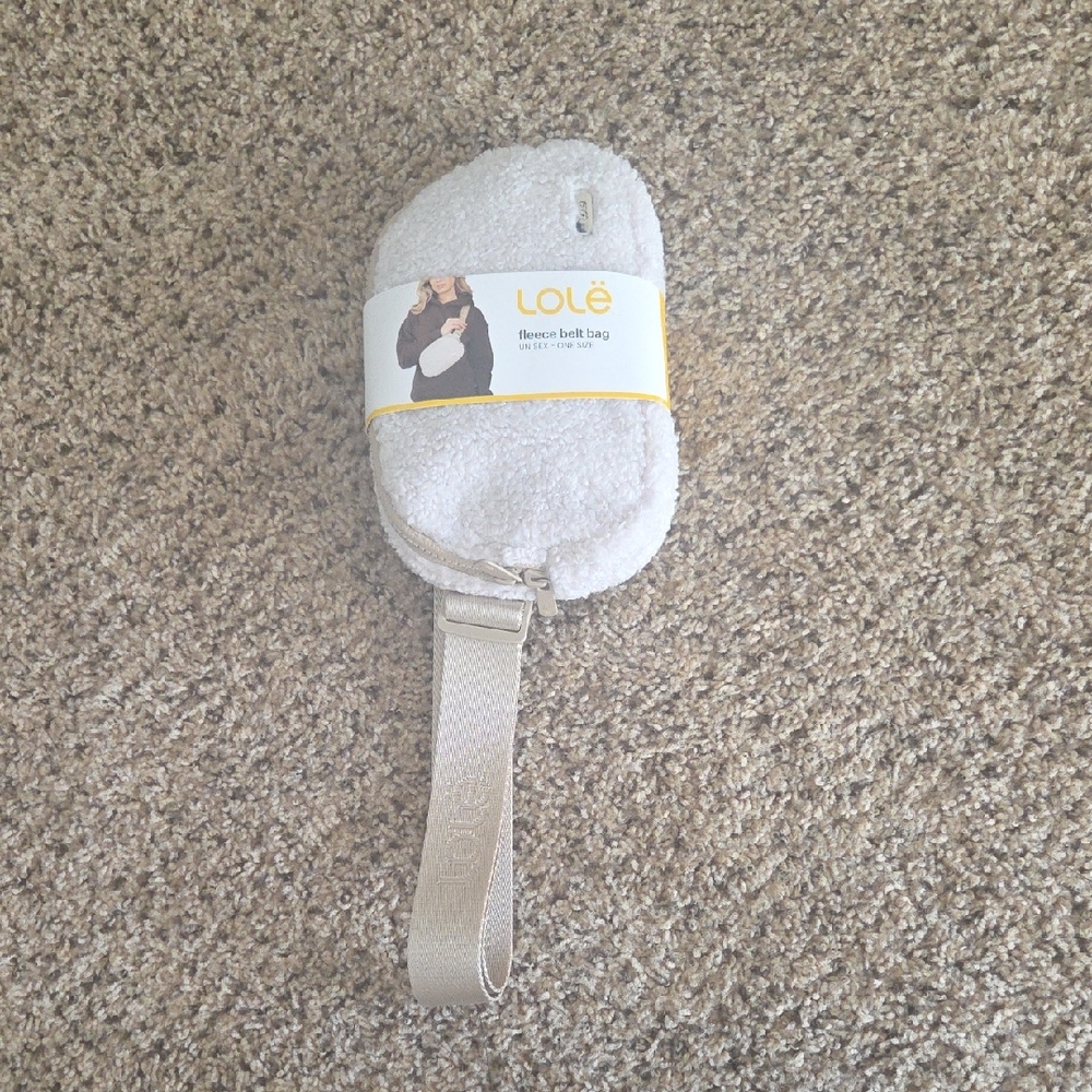 Lole Cream Fleece Belt Bag